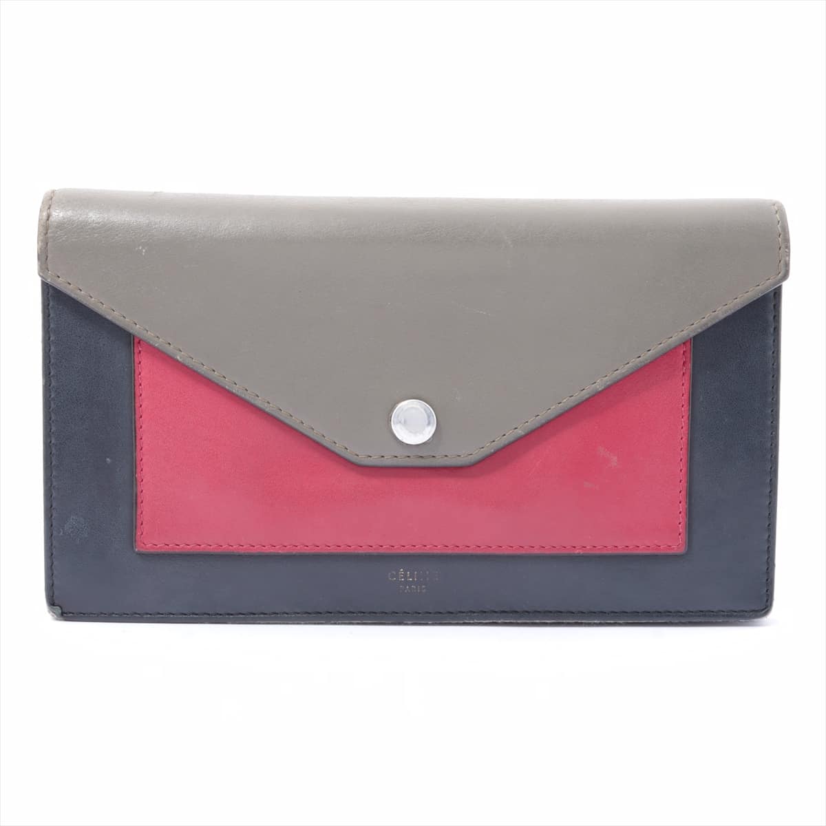CELINE Pocket Trifolded Multifunction Leather Wallet Multicolor