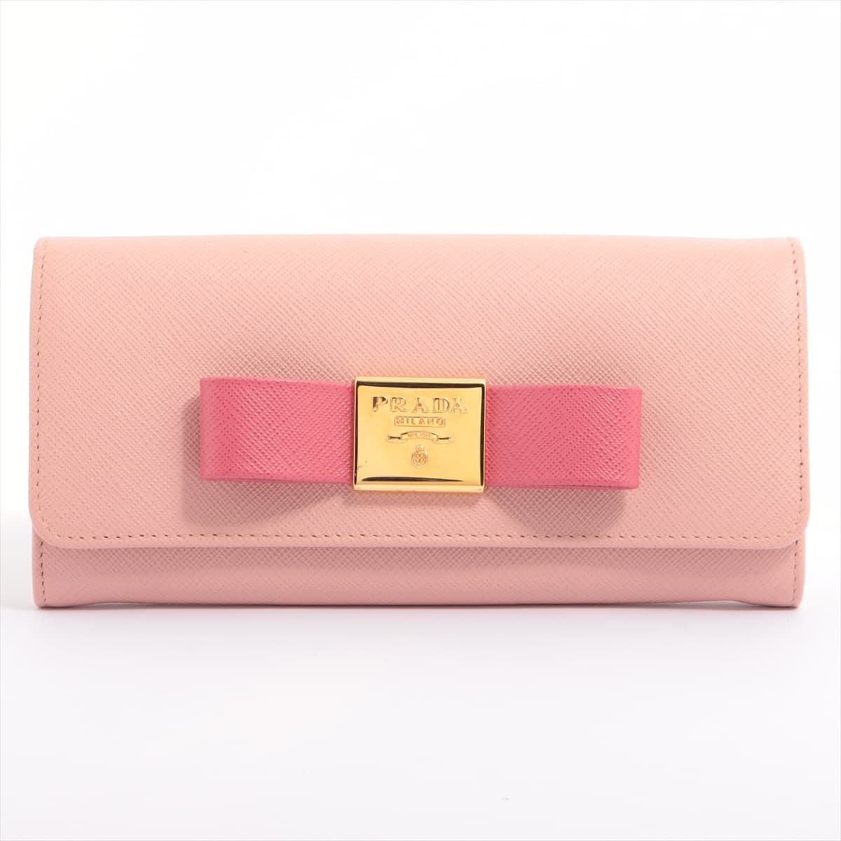 Prada Saffiano Fiocco 1MH132 Leather Wallet Pink