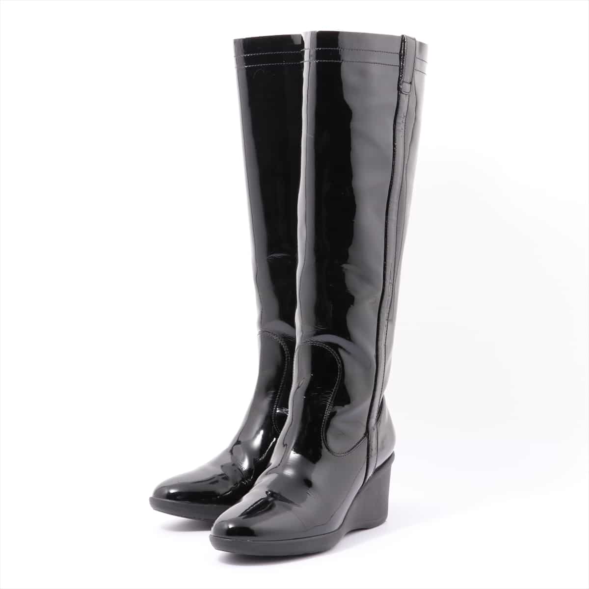 Ferragamo Patent leather Long boots 6 Ladies' Black