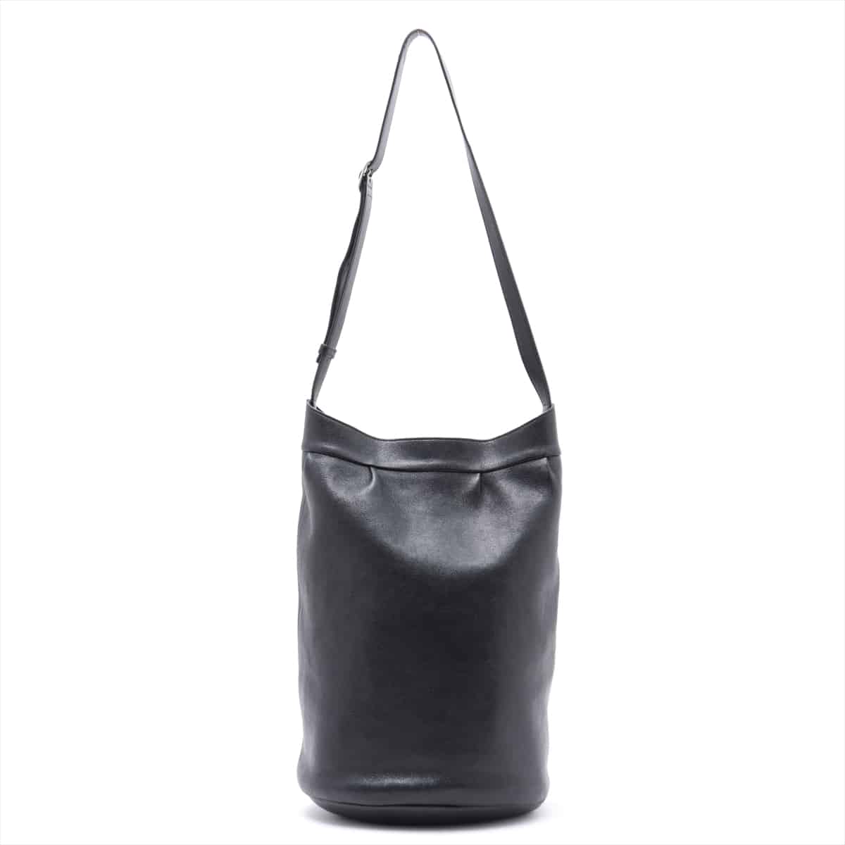 CELINE soft bucket Leather Shoulder bag Black