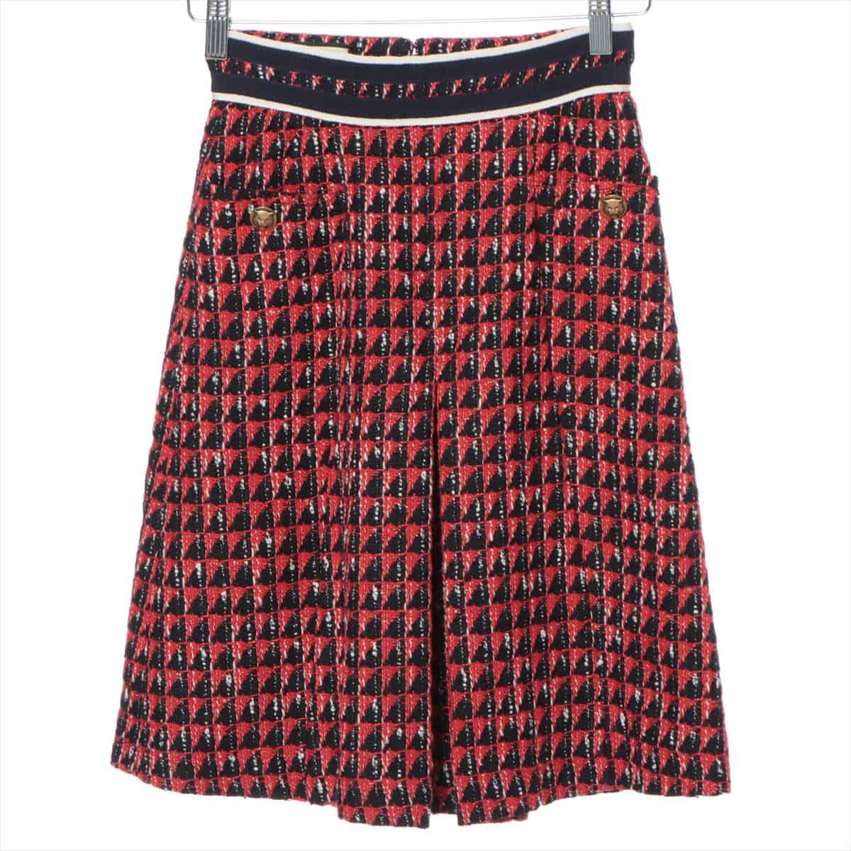 Gucci Tweed Skirt 36 Ladies' Red x Black