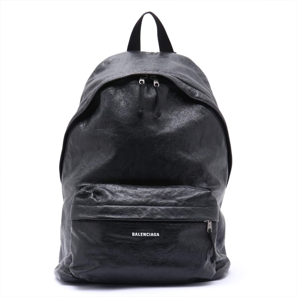 Balenciaga Explorer Leather Backpack Black 503221