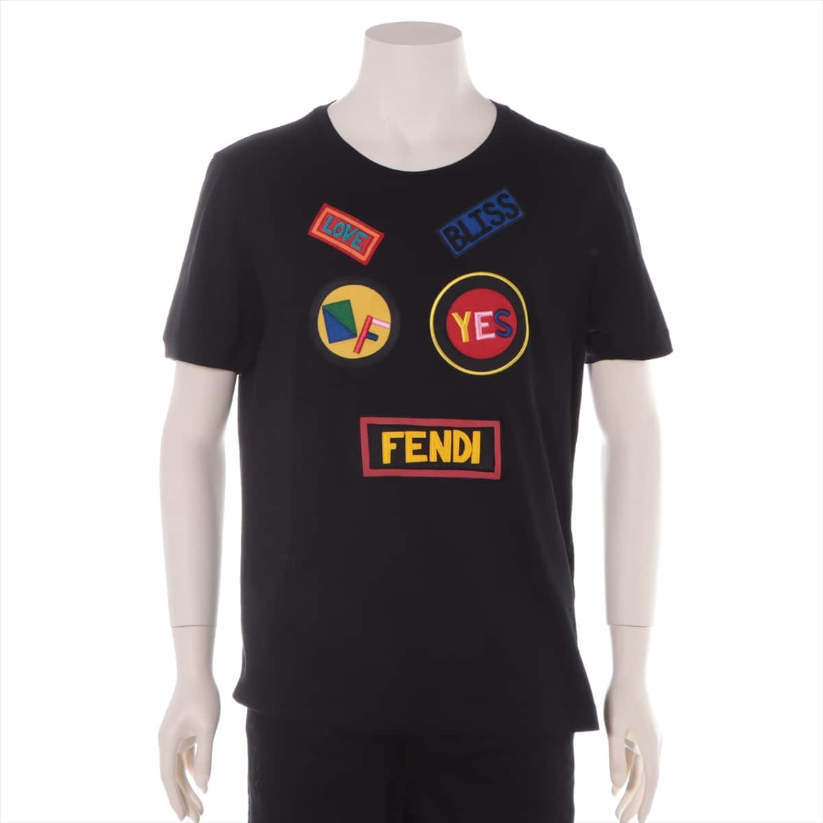 Fendi 17 years Cotton T-shirt 50 Men's Black  FACE