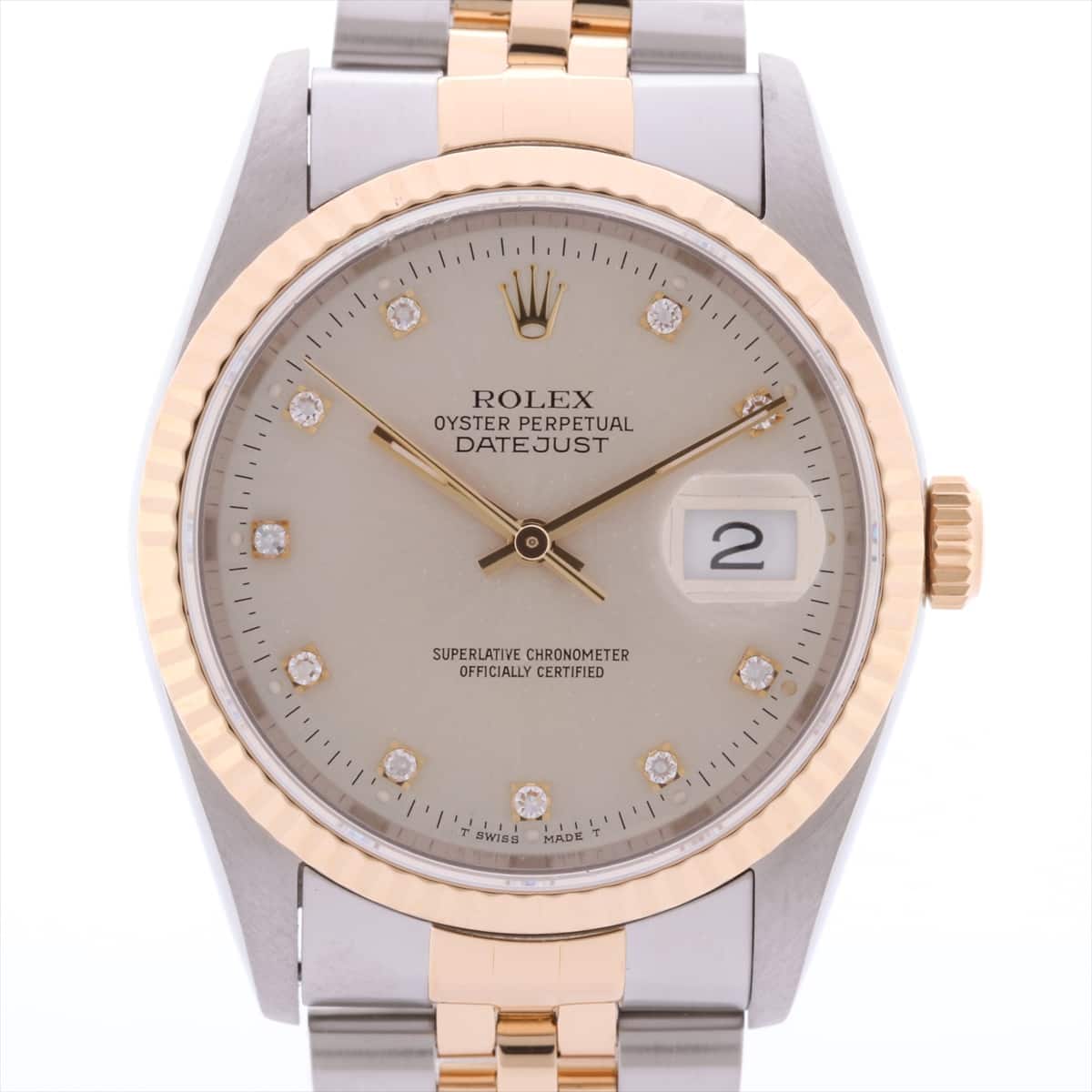 Rolex Datejust 16233G SS×YG AT Silver-Face