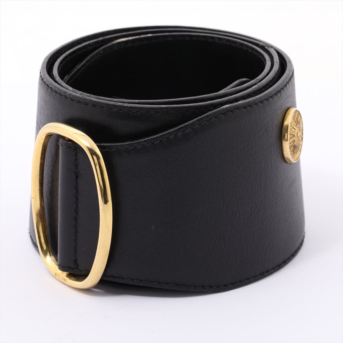 CELINE Vintage Belt 80 Leather Black