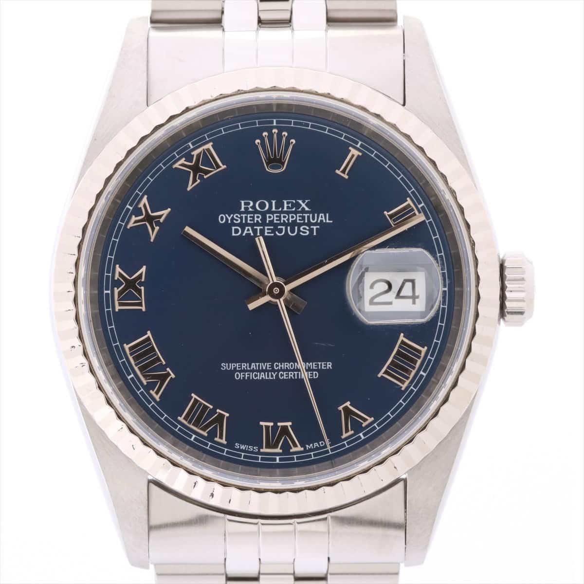Rolex Datejust 16234 SS×WG AT Blue-Face Extra Link 2