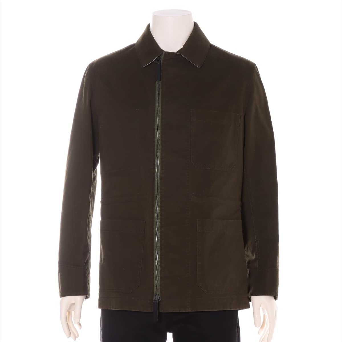 Berluti Cotton & Peather Military jacket A44 Men's Khaki