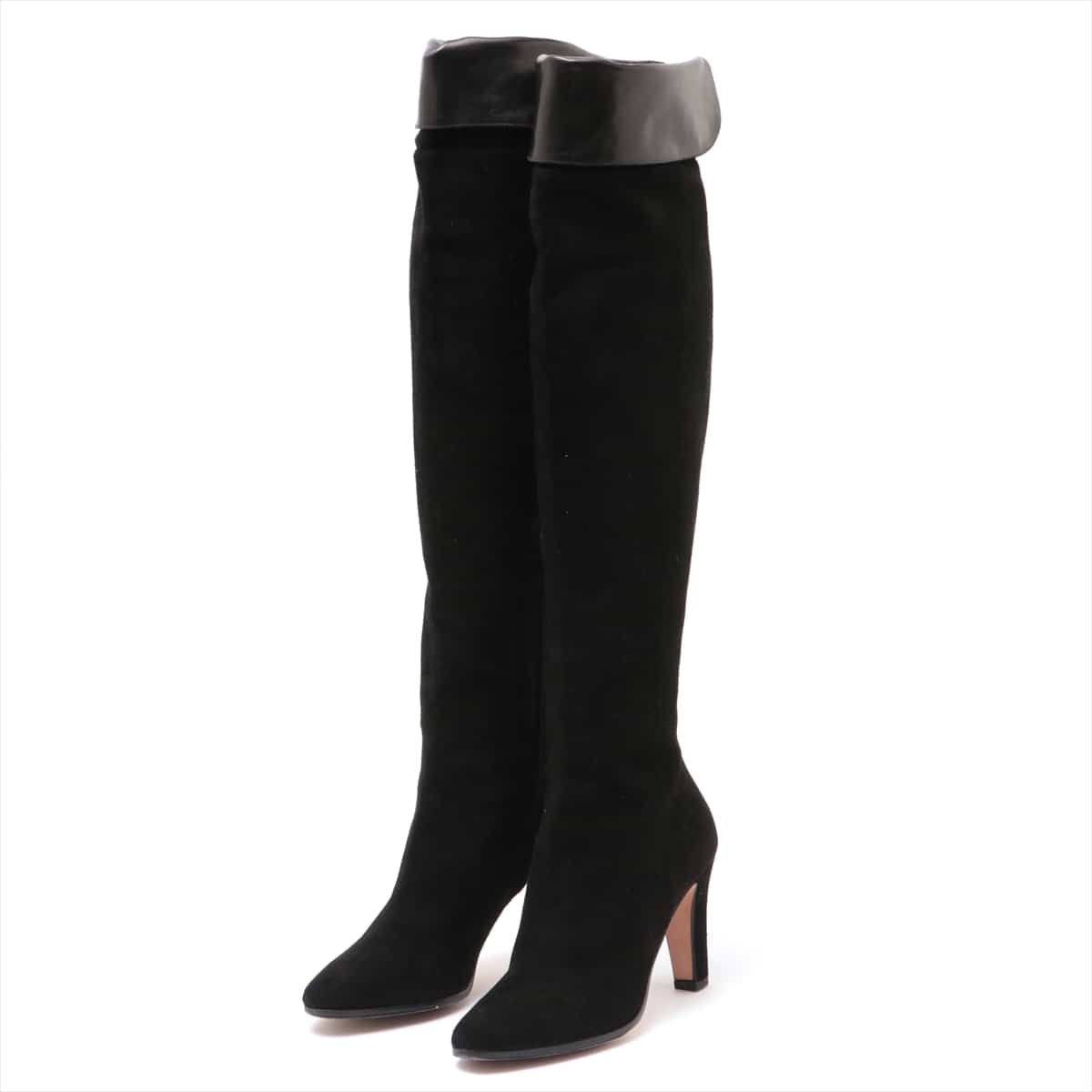 Jimmy Choo Suede & Leather Long boots 36.5 Ladies' Black