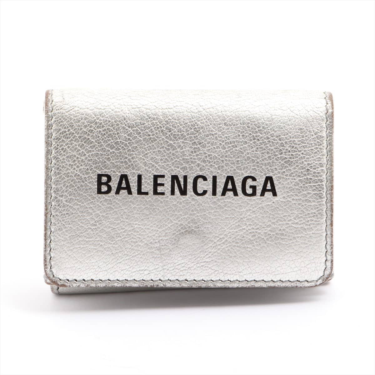 Balenciaga Everyday 551921 Leather Wallet Silver