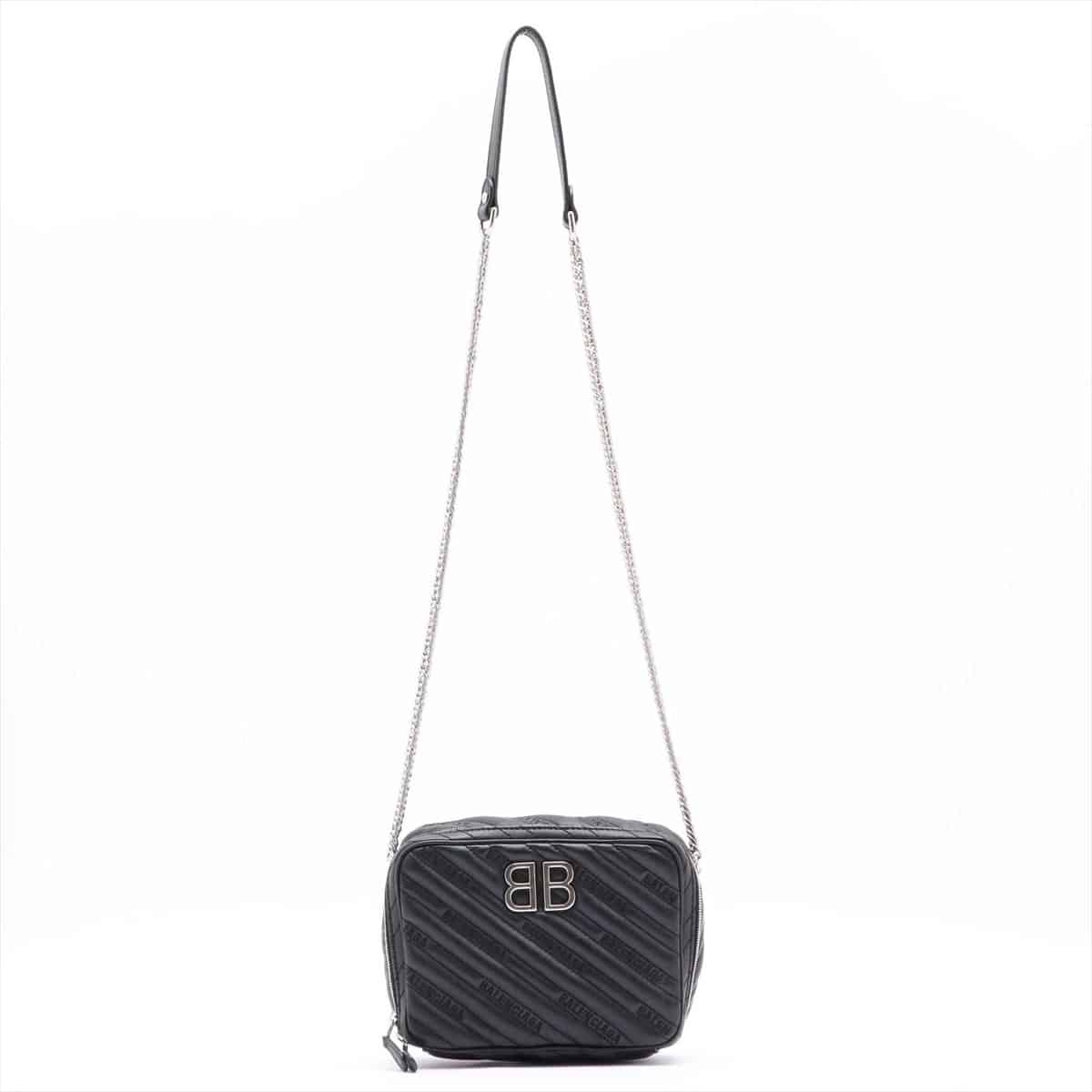 Balenciaga Reporter XS Leather Chain shoulder bag Black 526678