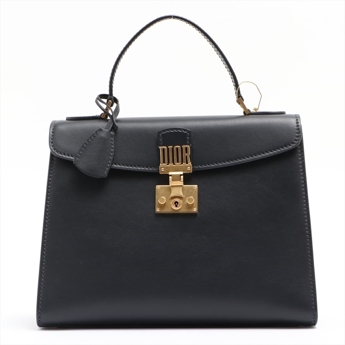Christian Dior Addict Leather Hand bag Black open papers