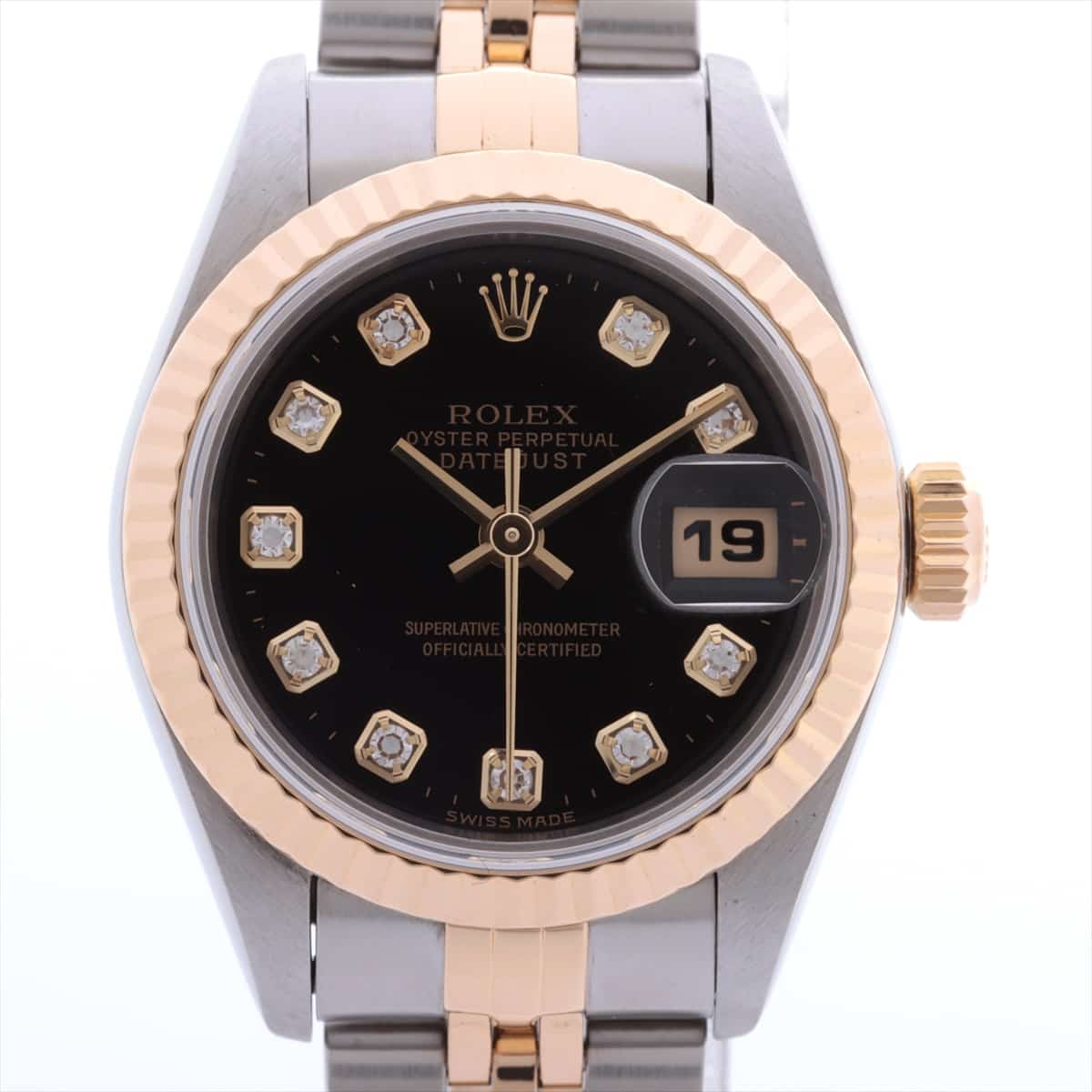 Rolex Datejust 69173G W-number SS×YG AT Black-Face Extra-Link3 Ladies'