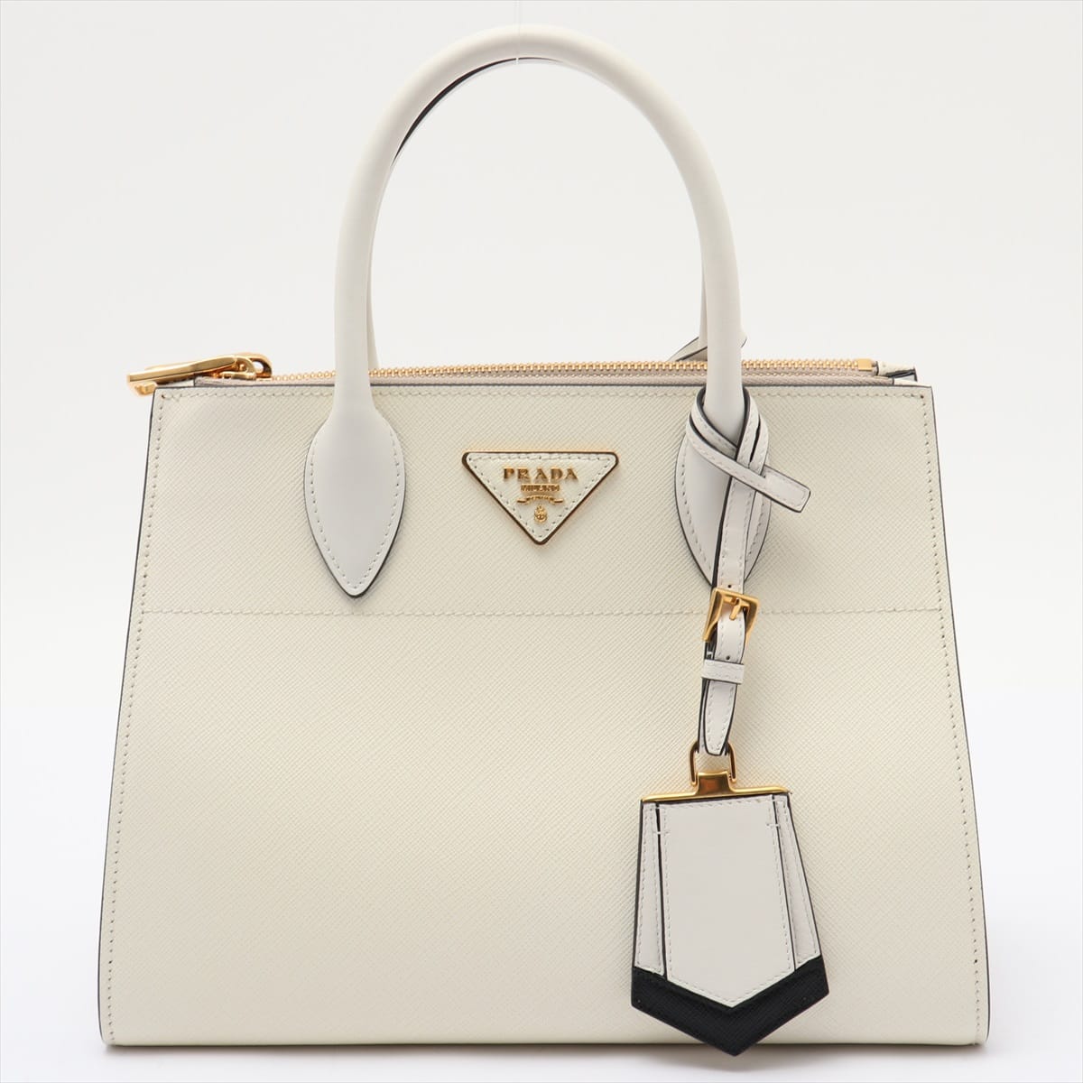 Prada Saffiano Leather 2way handbag White 1BA103
