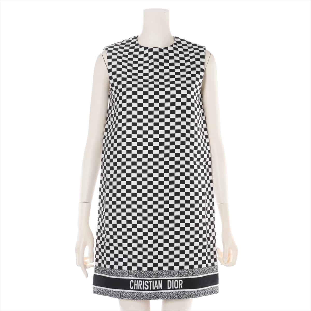 Christian Dior Cotton & silk Sleeveless dress 34 Ladies' Black × White