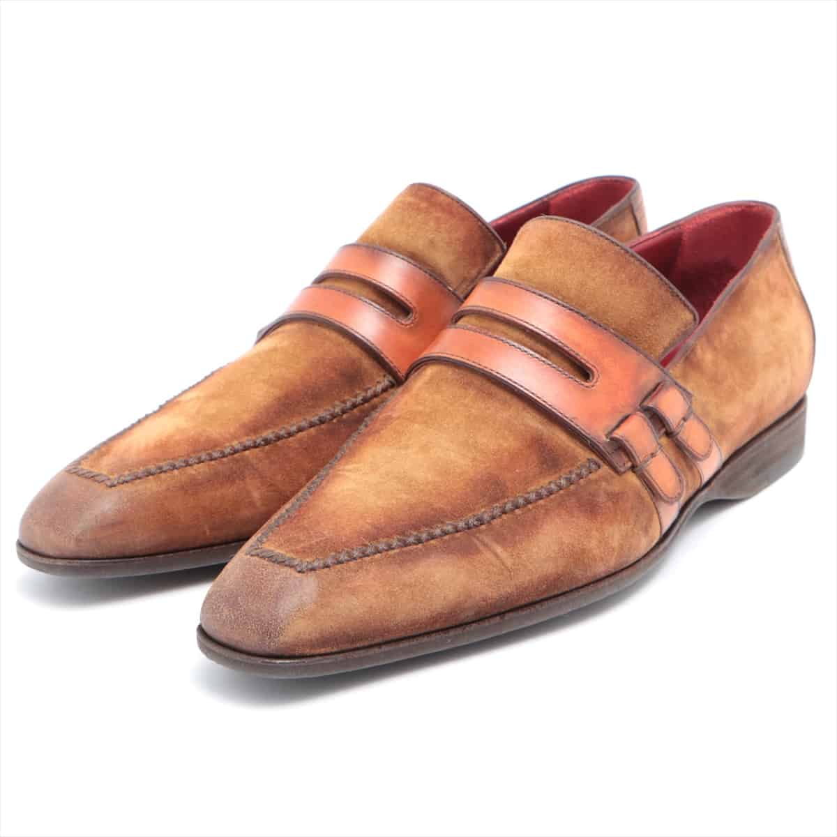Berluti Suede & Leather Loafer 8 Men's Brown art collection