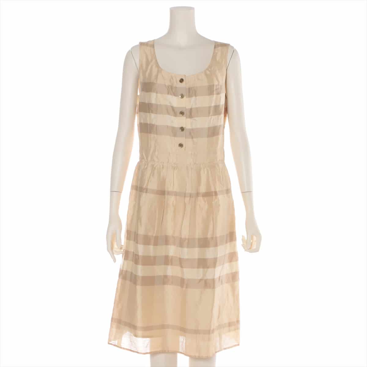 Burberry London Cotton & silk Sleeveless dress 40 Ladies' Beige