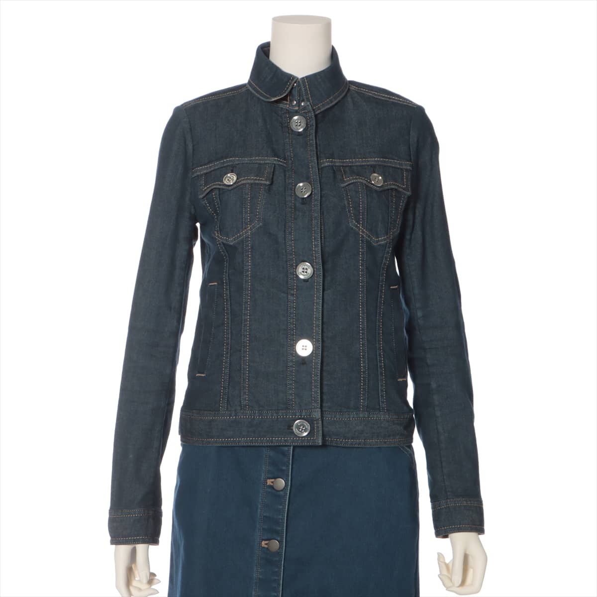 Burberry London Cotton & Polyester Denim jacket 40 Ladies' Navy blue