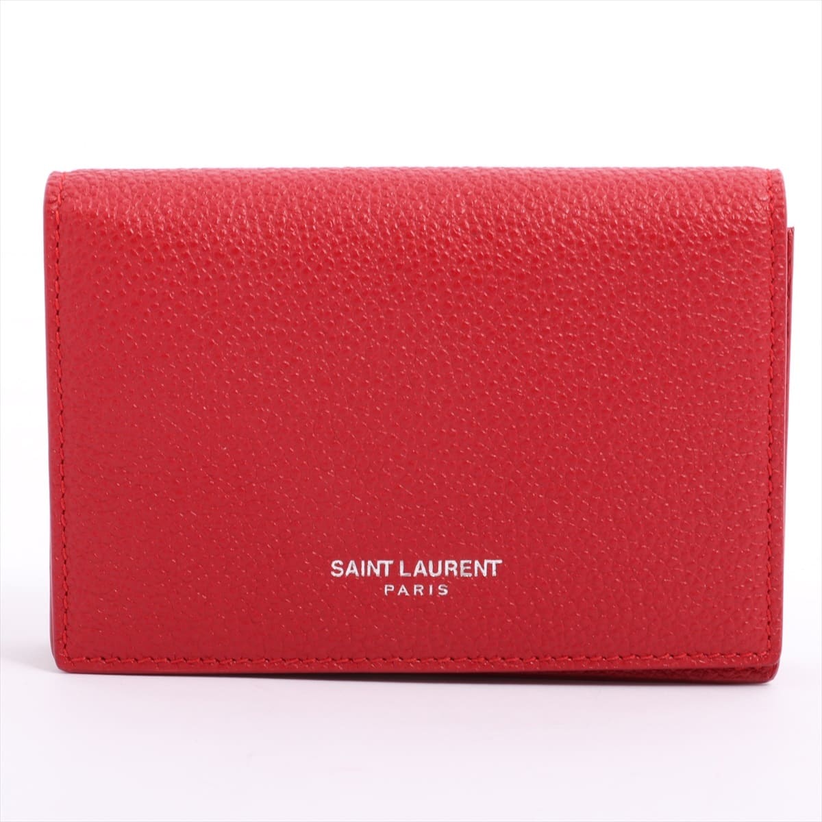 Saint Laurent Paris model number unknown Leather Card case Red GRZ360433 Internal corner thread