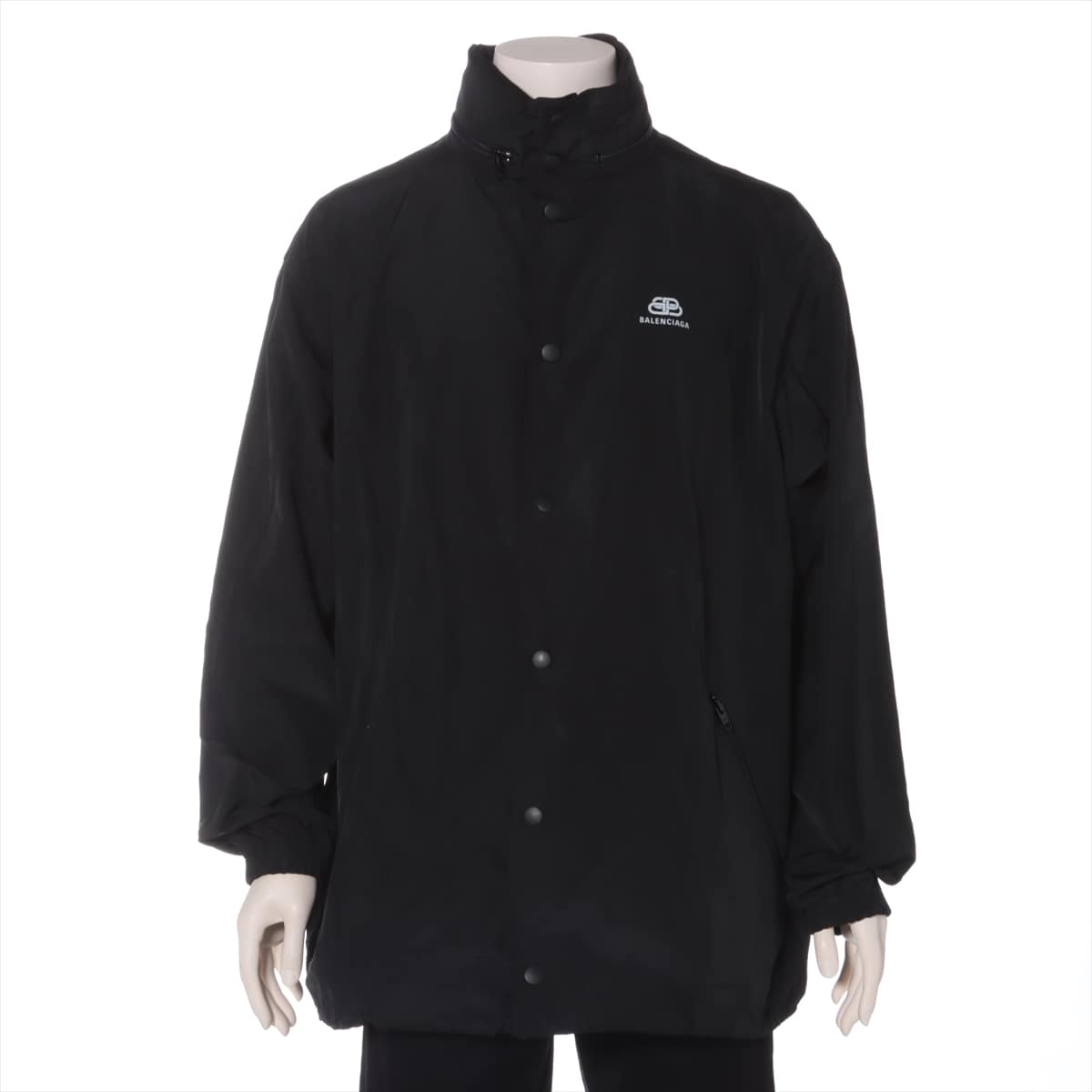 Balenciaga 19-year Polyester × Rayon Raincoat 44 Men's Black  Logo