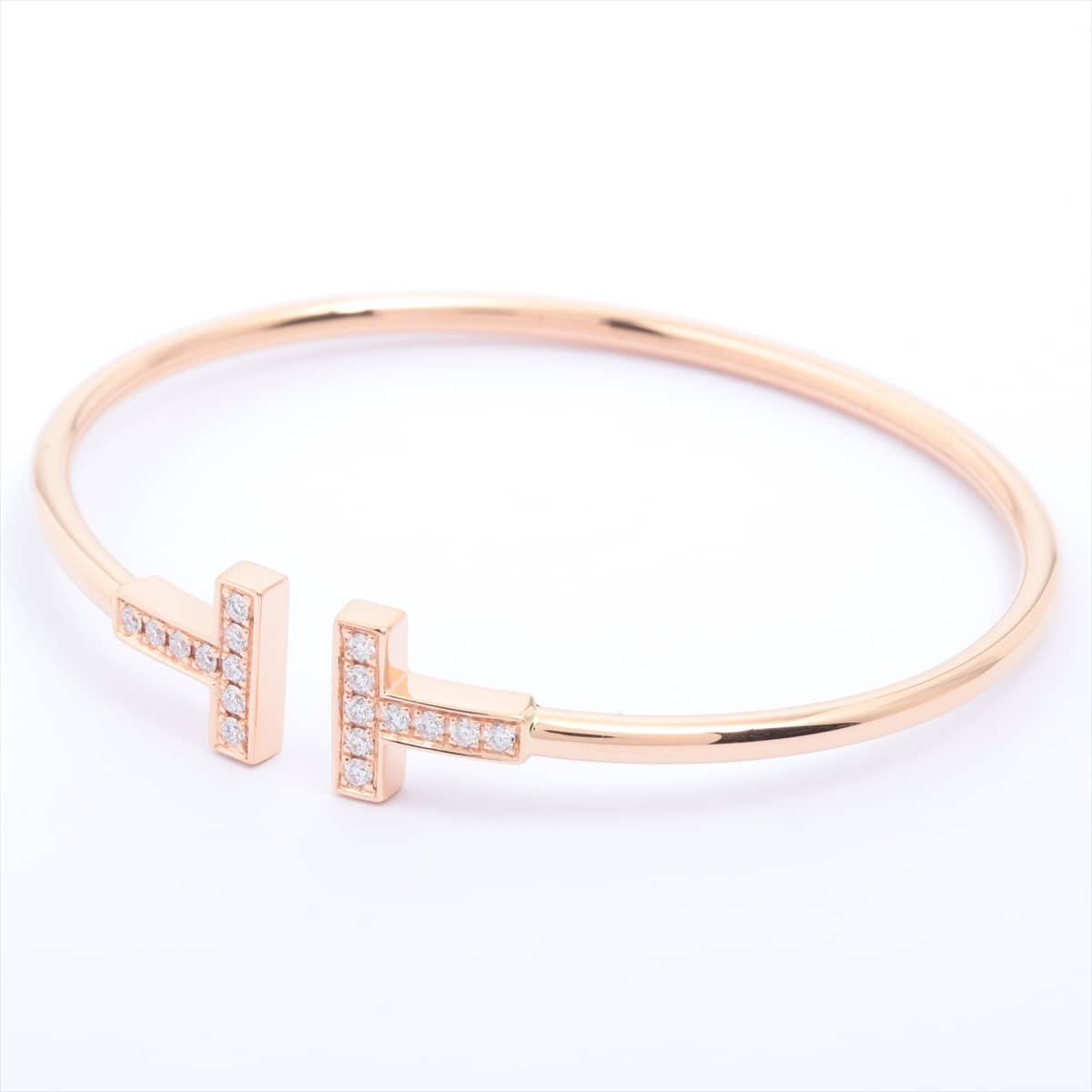 Tiffany Tiffany & Co. T Wire diamond Bracelet 750PG #S