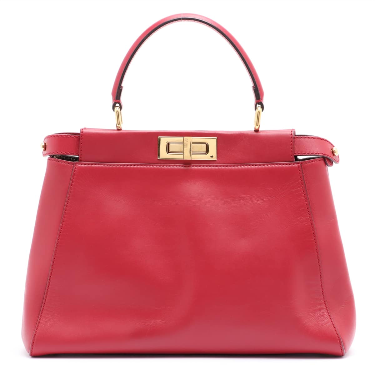 Fendi PEEKABOO REGULAR Nappa Shiny 2way handbag Red 8BN226
