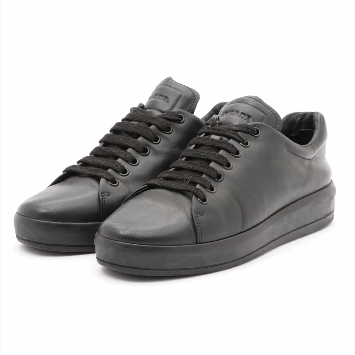 Prada Sport Leather Sneakers 39 Unisex Black