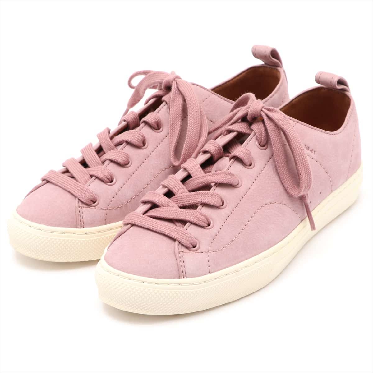 COACH Leather Sneakers 8 Ladies' Pink Gold