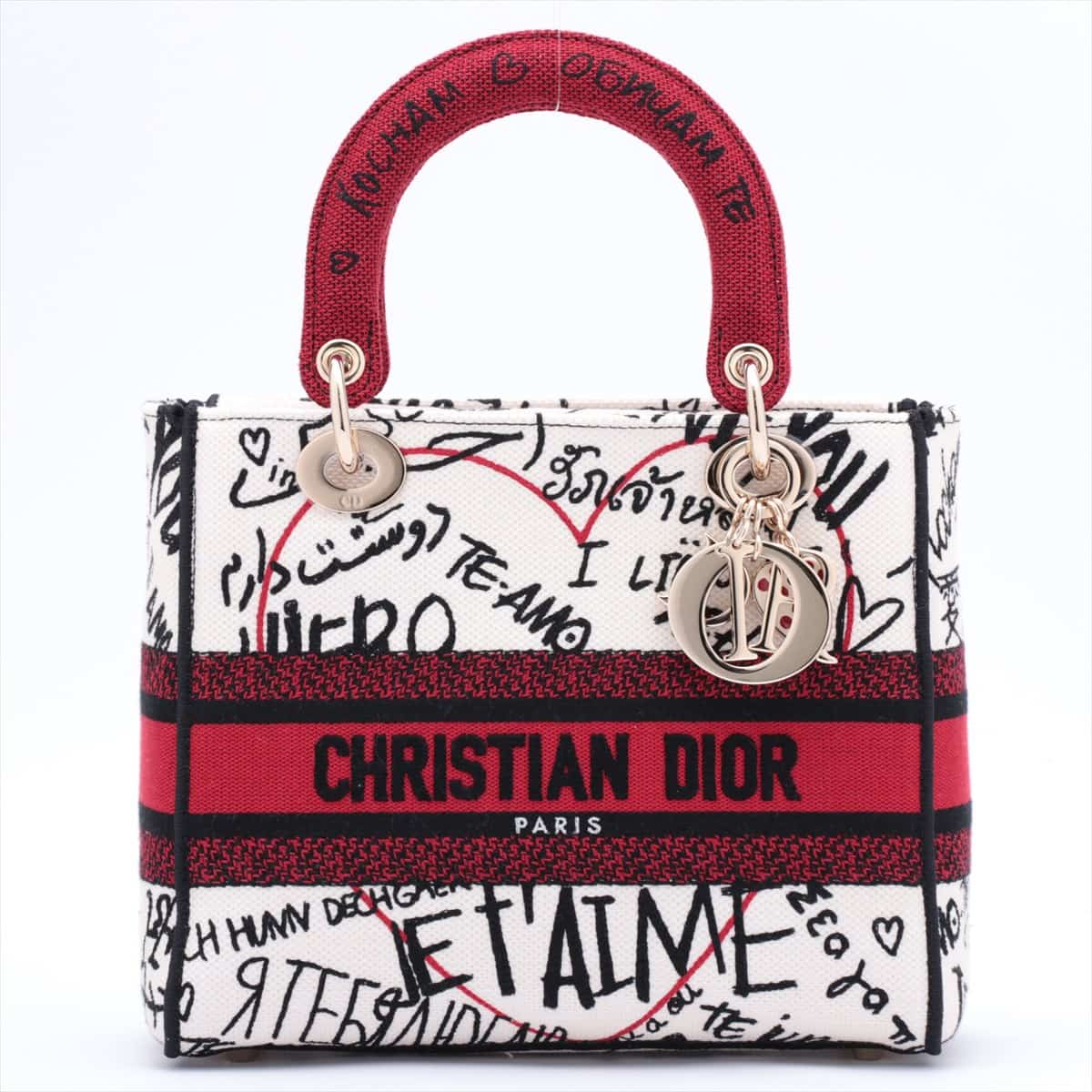 Christian Dior Lady Dior canvas 2way handbag White Dior Amour