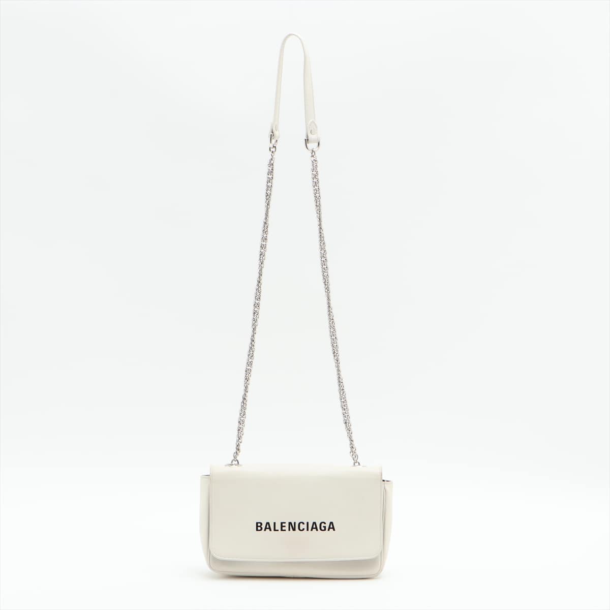Balenciaga Everyday Leather Chain wallet White 537387