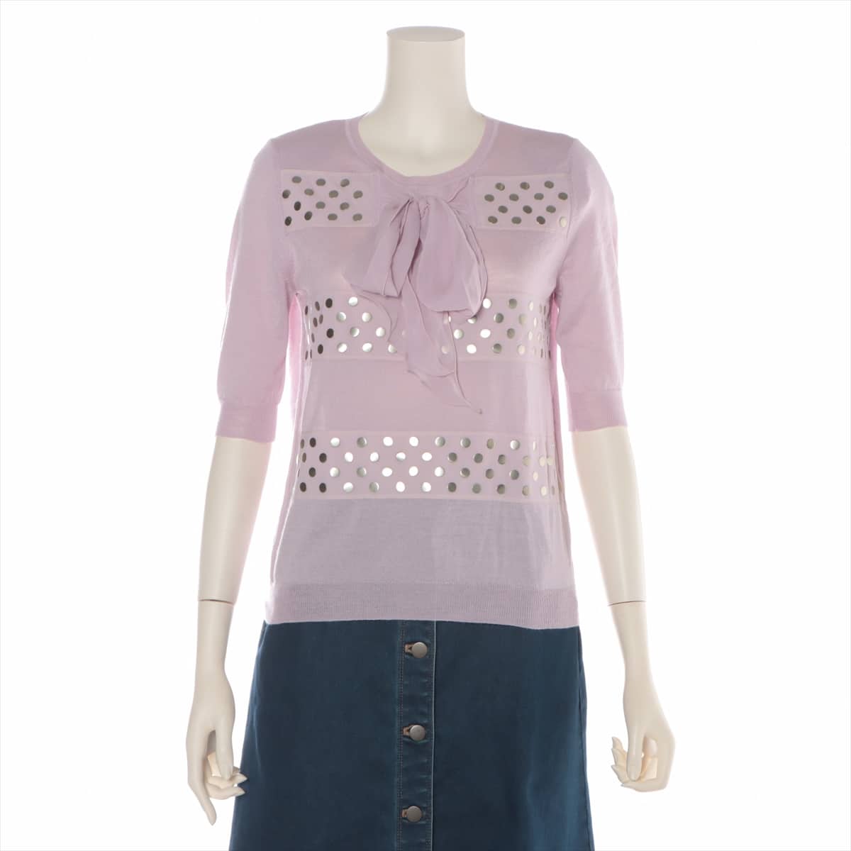 Christian Dior Wool & silk Knit M Ladies' Purple  shoulder pads