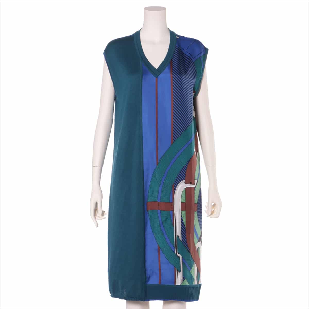 Hermès Wool & silk Sleeveless dress 38 Ladies' Blue