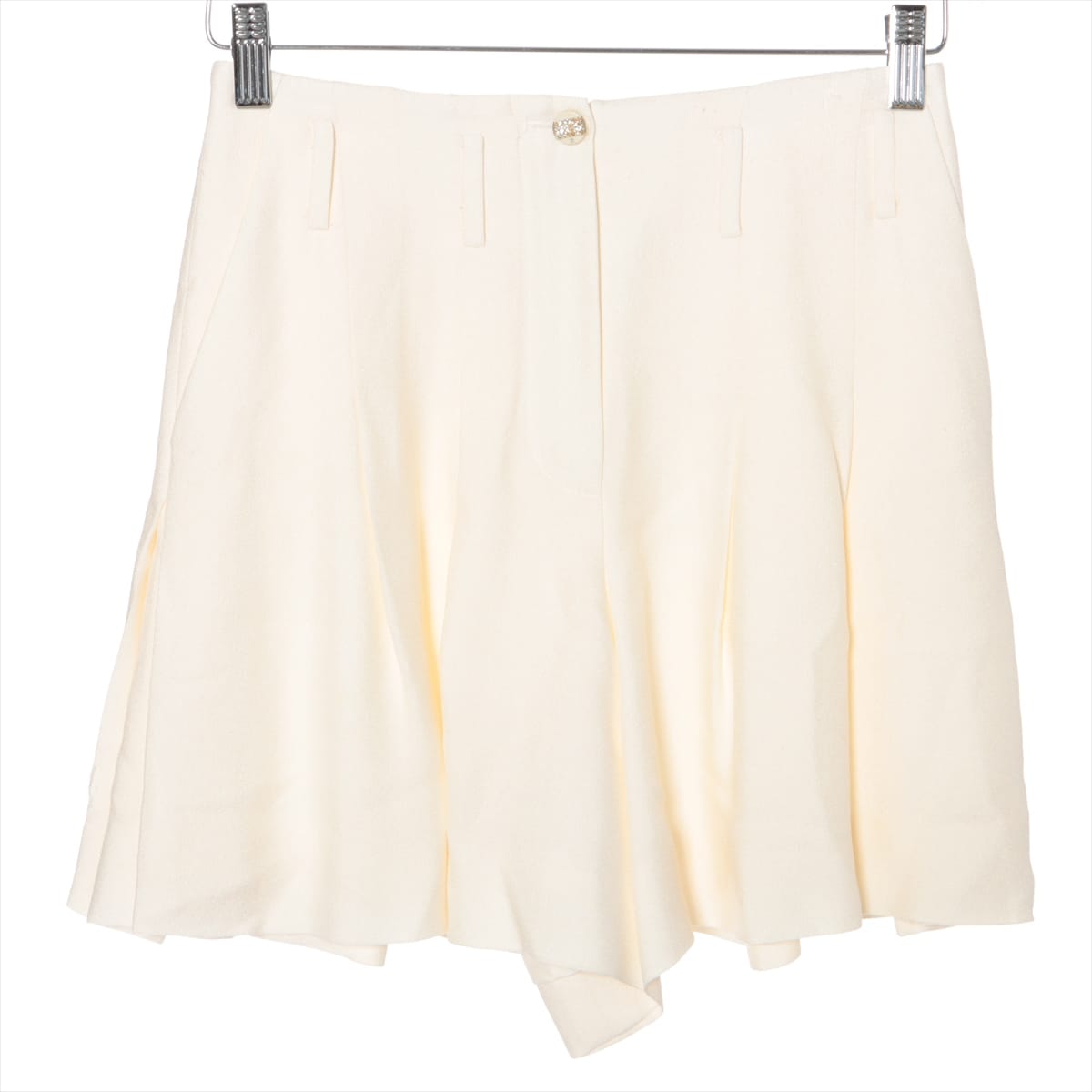 Chanel Coco Button P42 Silk Short pants 34 Ladies' Ivory