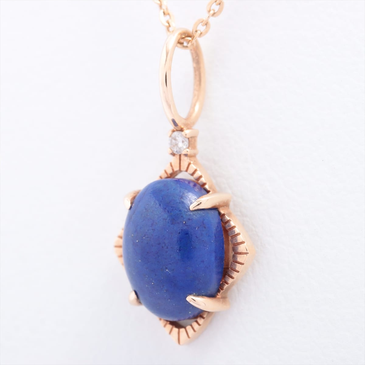 Aget agete diamond Lapis lazuli Necklace K10YG 0.008ct