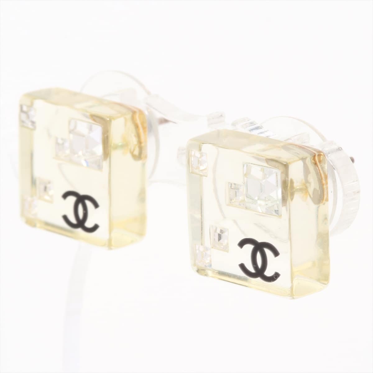 Chanel Coco Mark Piercing jewelry (for both ears) Plastic Clear 05A