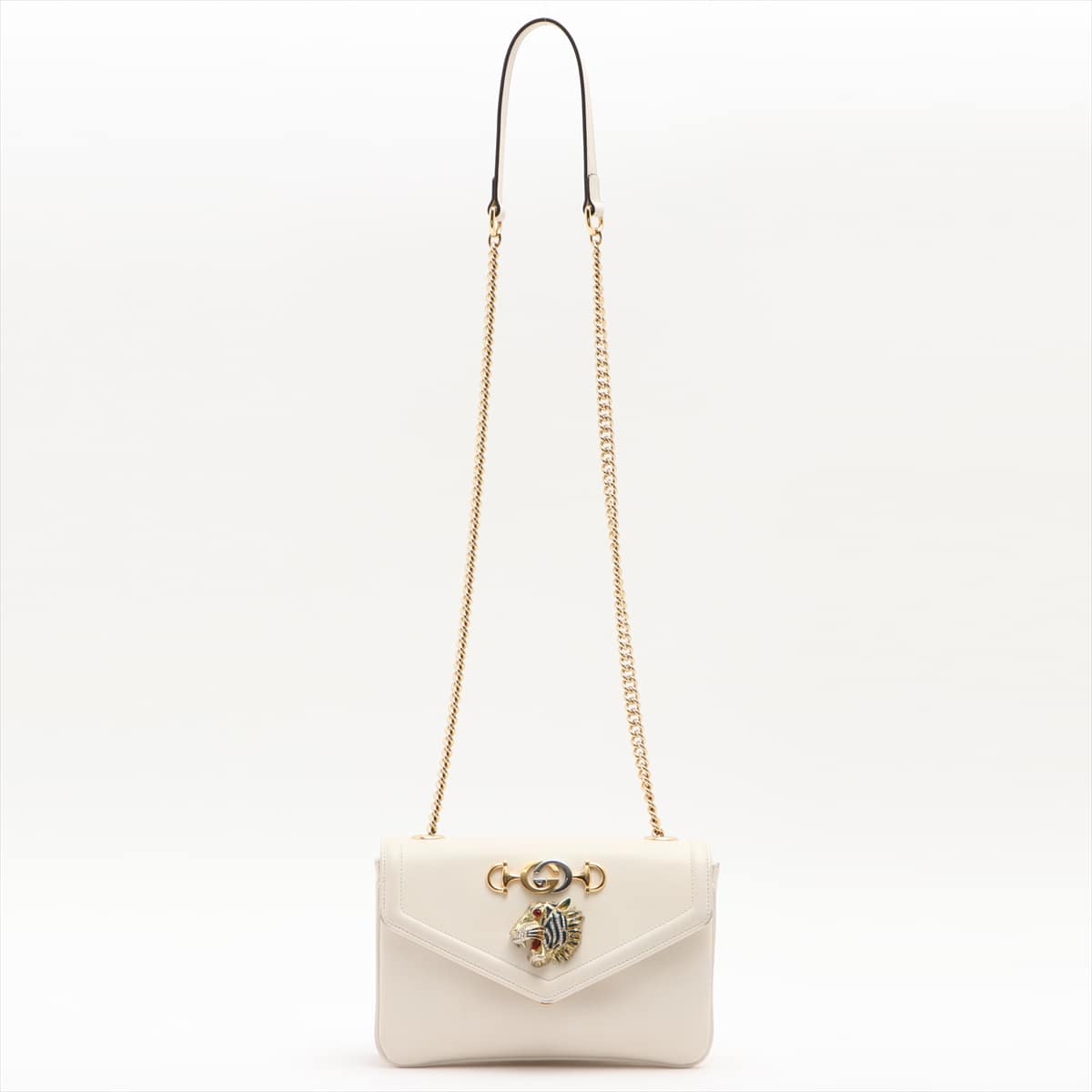Gucci Zumi Raja Medium Leather Chain shoulder bag White 537241