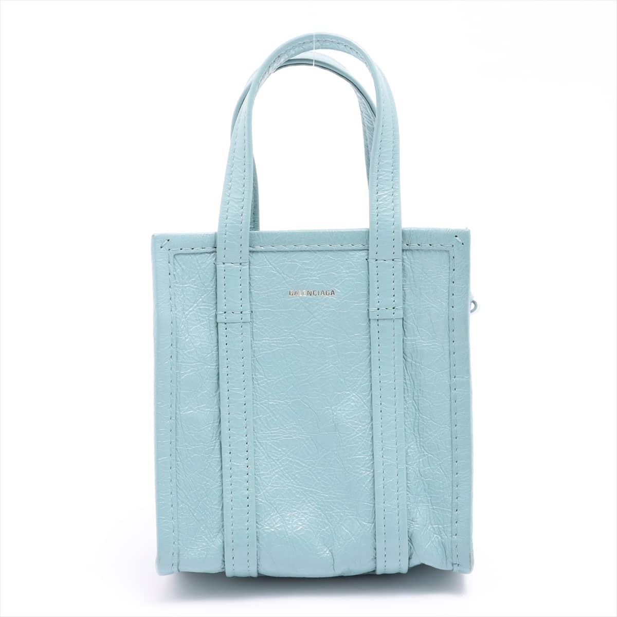 Balenciaga Bazal shopper XXS Leather 2way handbag Blue 513988