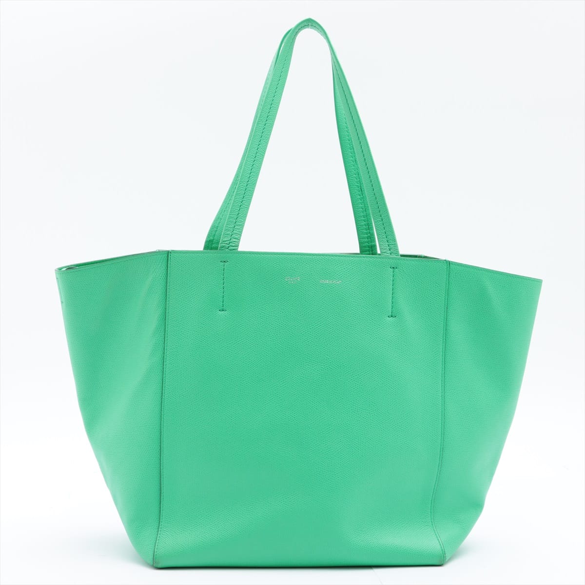 CELINE Cabas Phantom Leather Tote bag Green