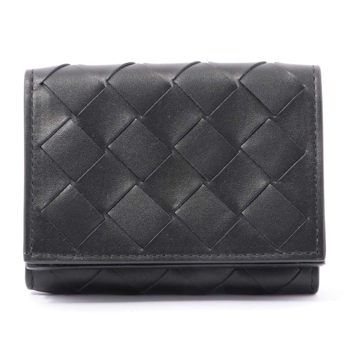 Bottega Veneta maxi intrecciato Leather Wallet Black