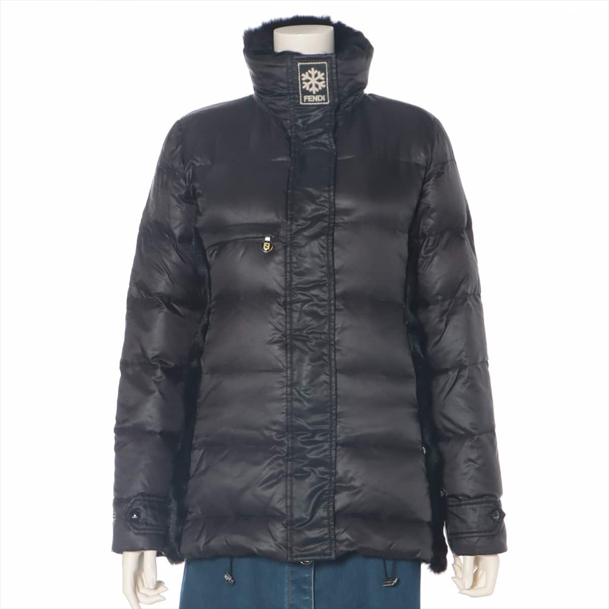 Fendi Nylon Down jacket 36 Ladies' Black  Fur