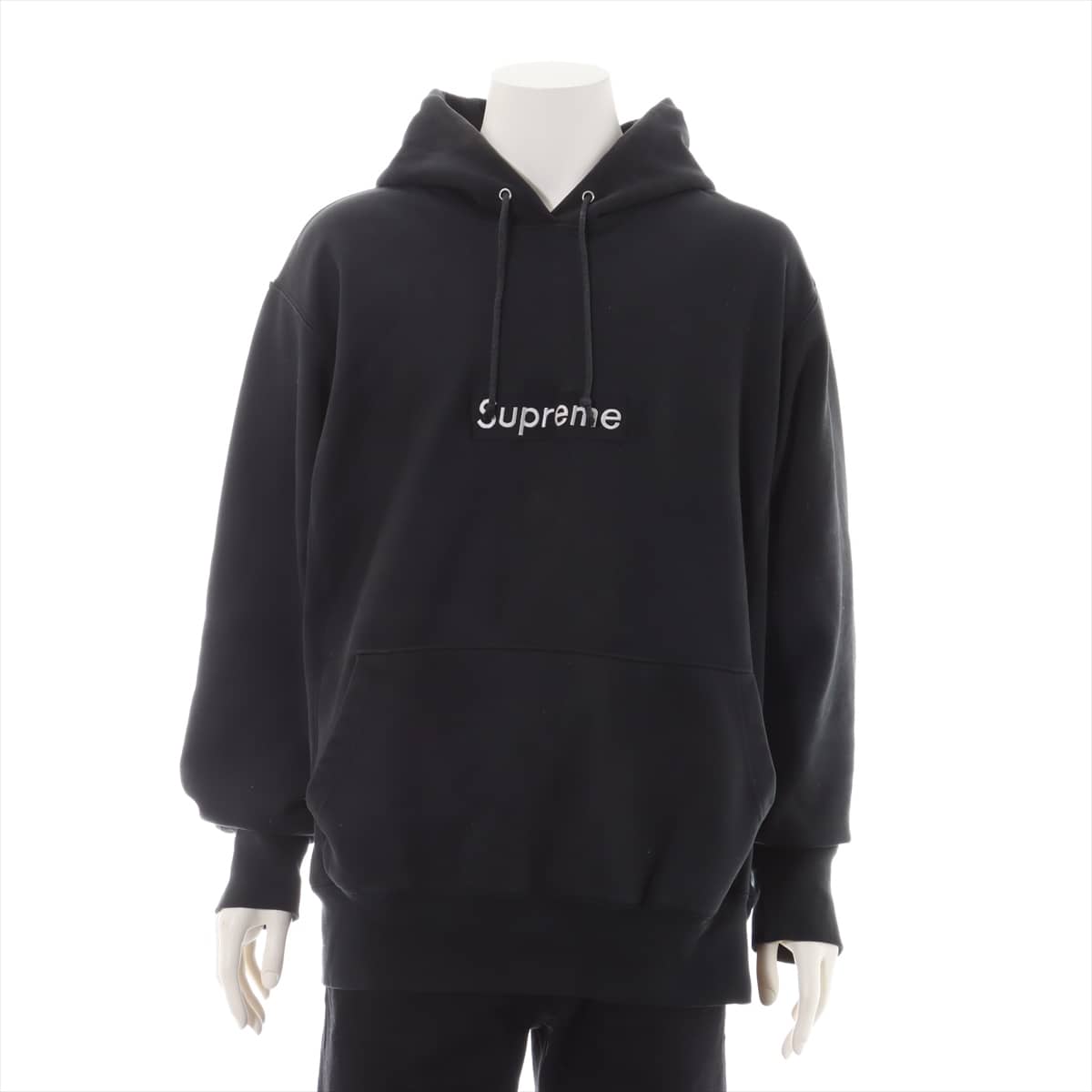 Supreme Cotton Parker XL Men's Black  Box Logo USA The color is faded and there are stains