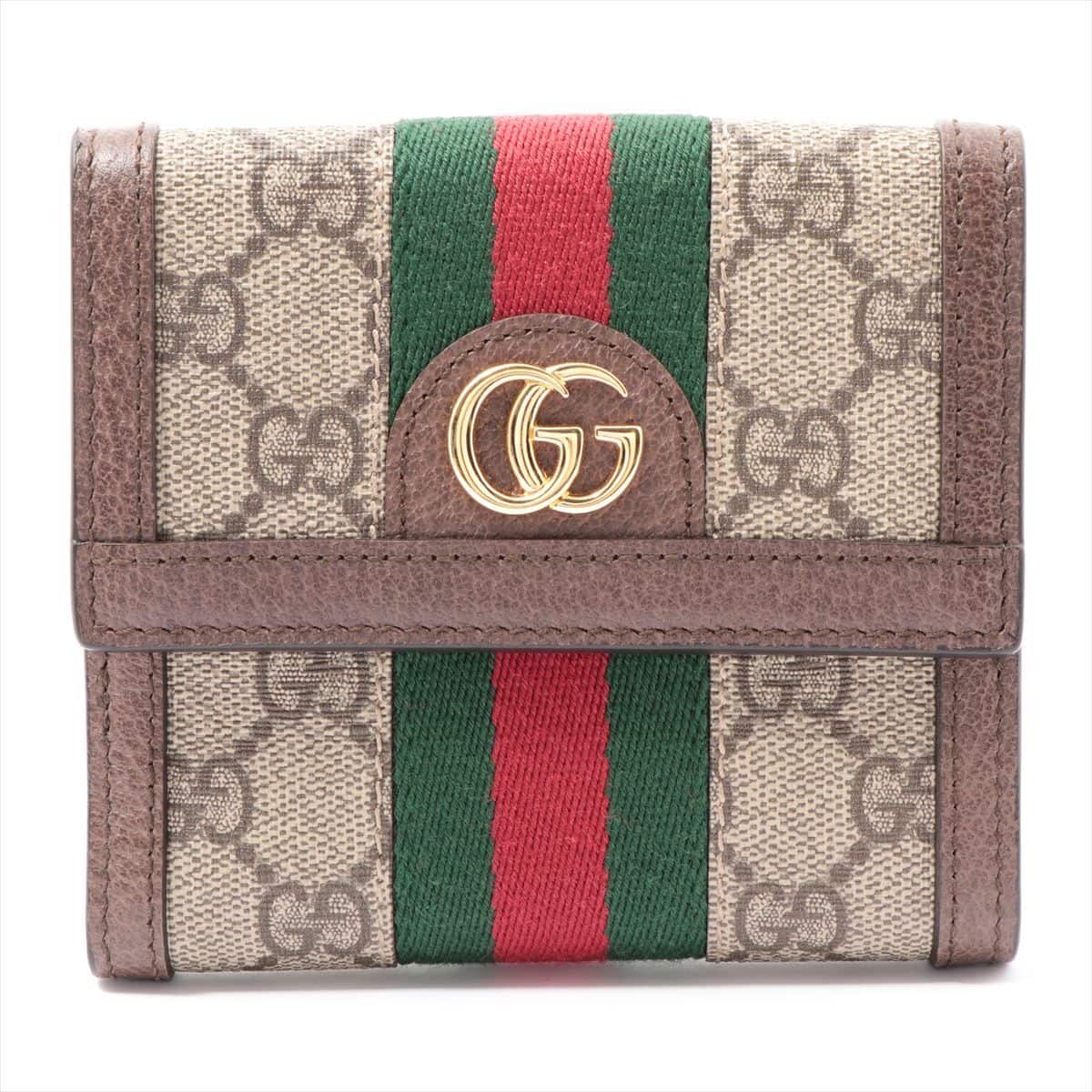 Gucci GG Supreme Ophidia 523173 PVC & leather Wallet Beige