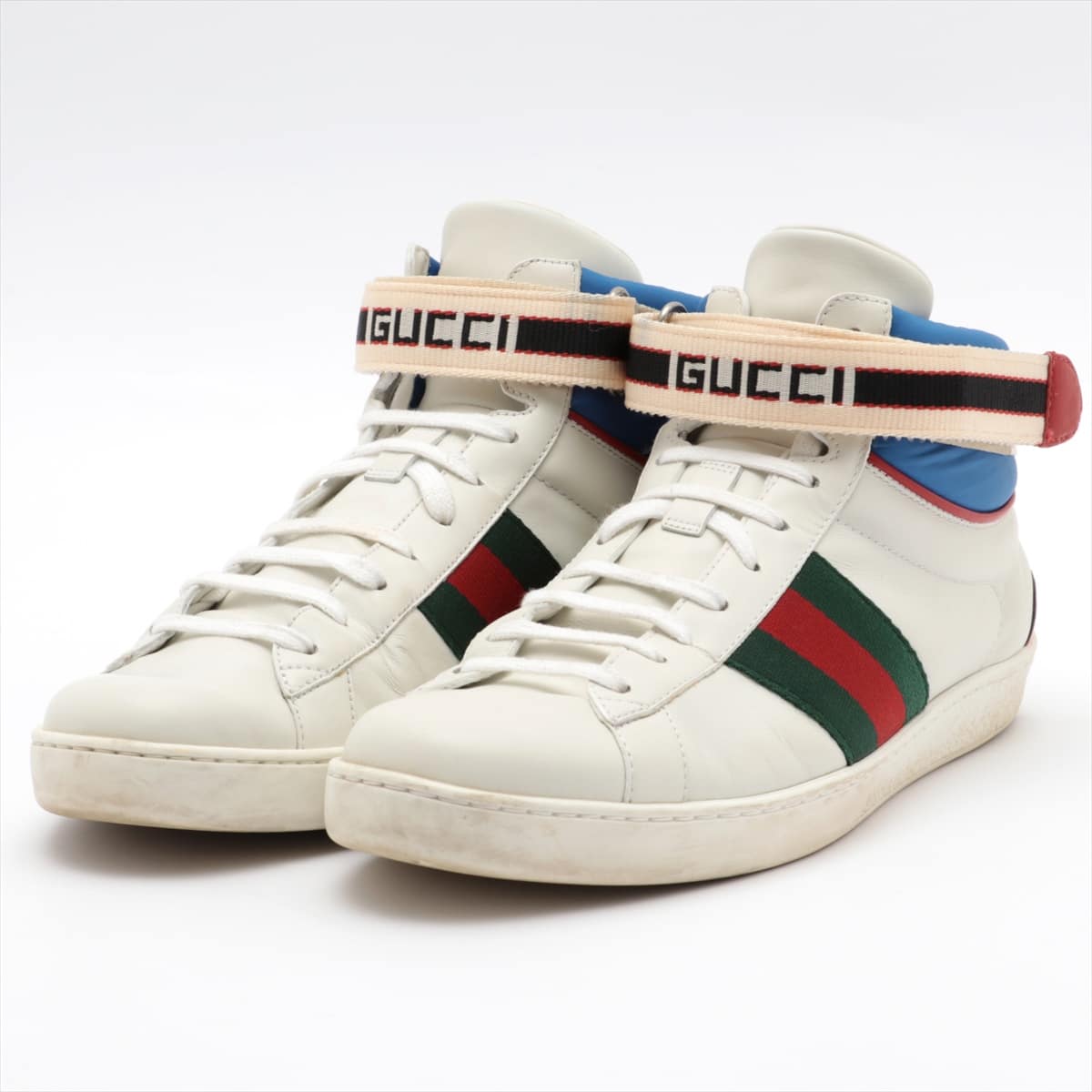 Gucci 18AW Leather High-top Sneakers 8.5 Men's White ACE
