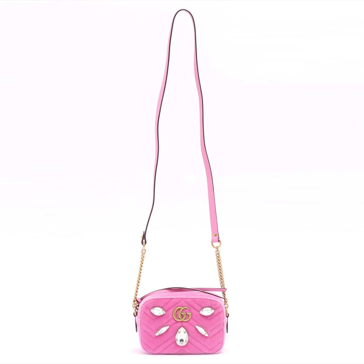 Gucci GG Marmont Velvet Chain shoulder bag Pink 448065