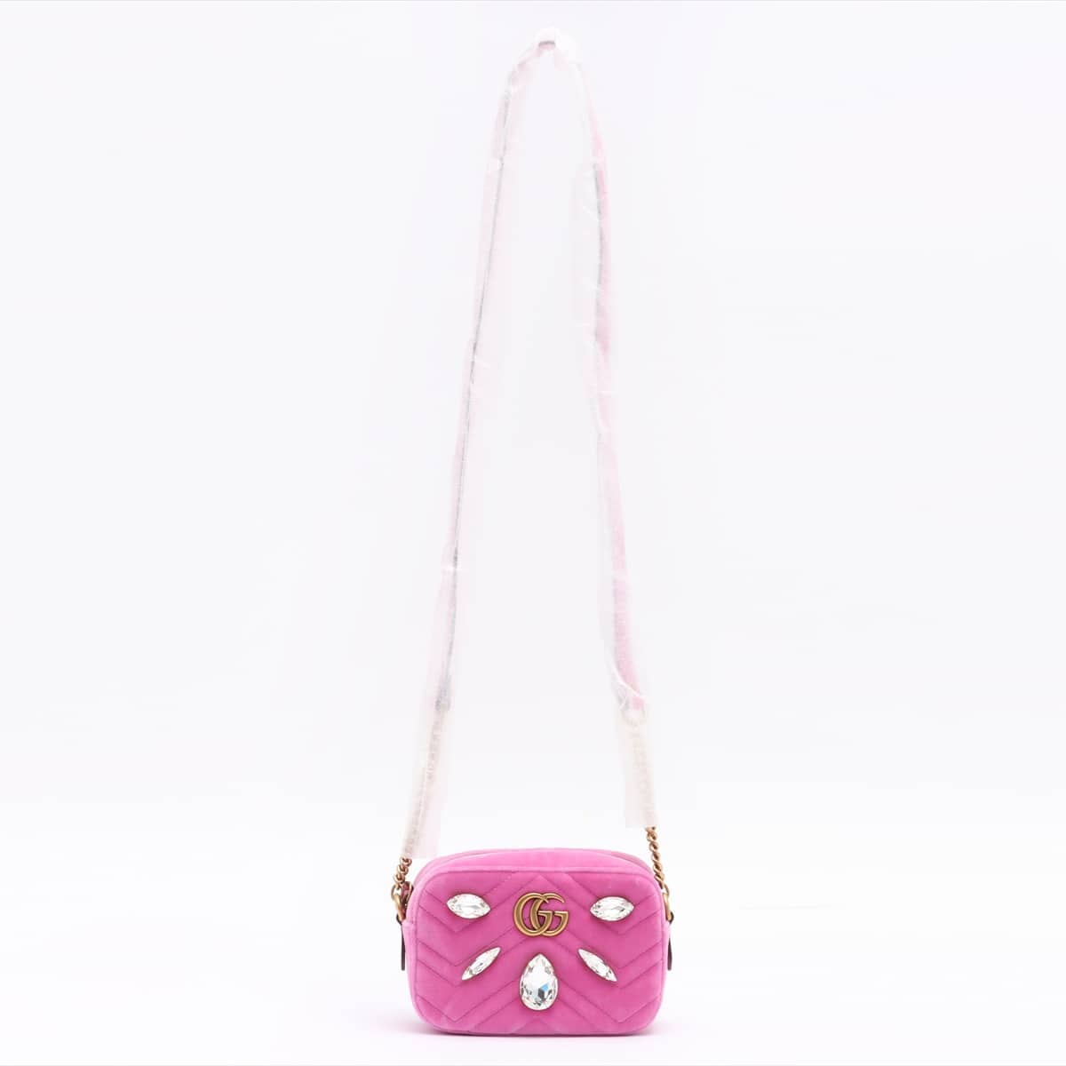 Gucci GG Marmont Velvet Chain shoulder bag Pink 448065