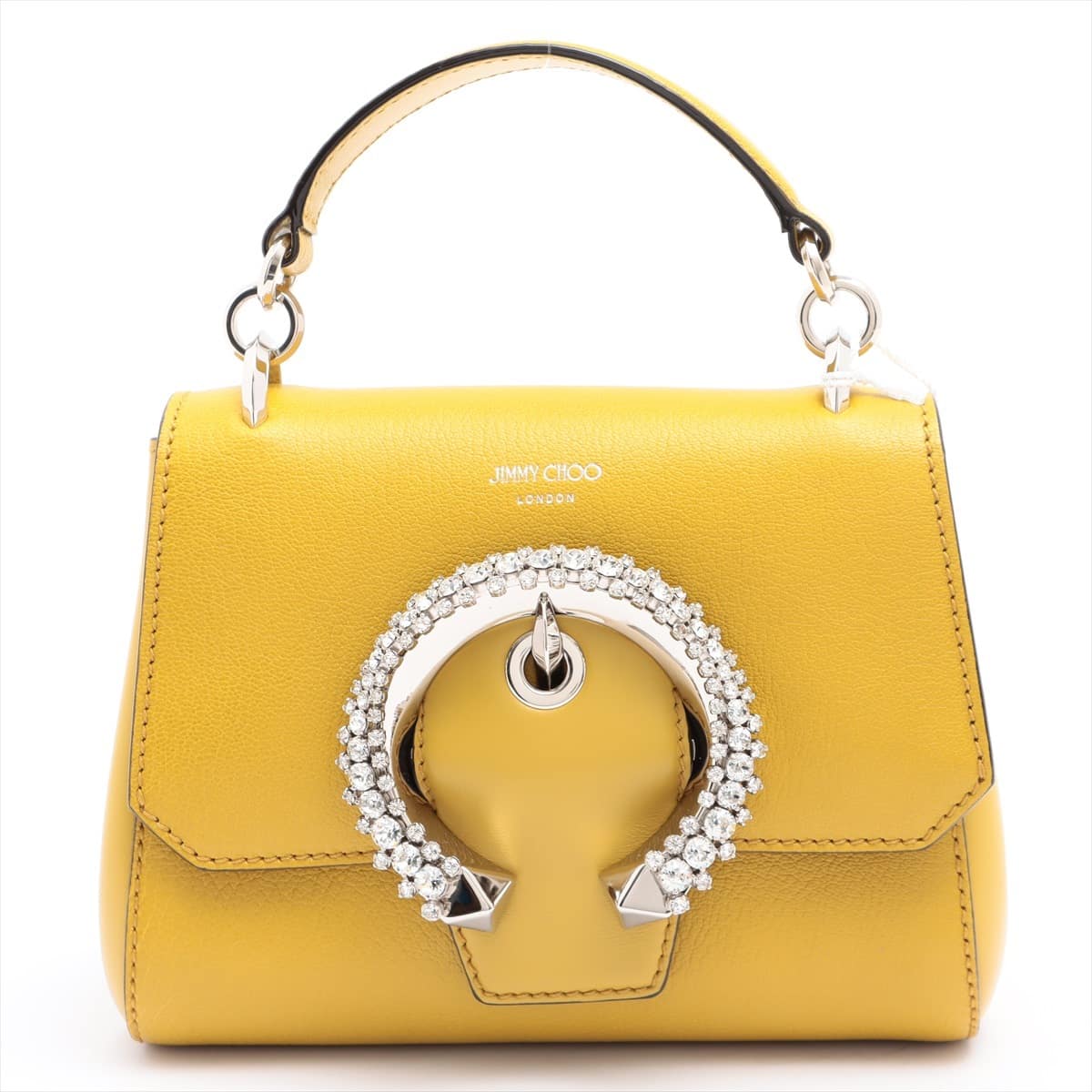 Jimmy Choo Madeline Top Handle Leather 2way handbag Yellow