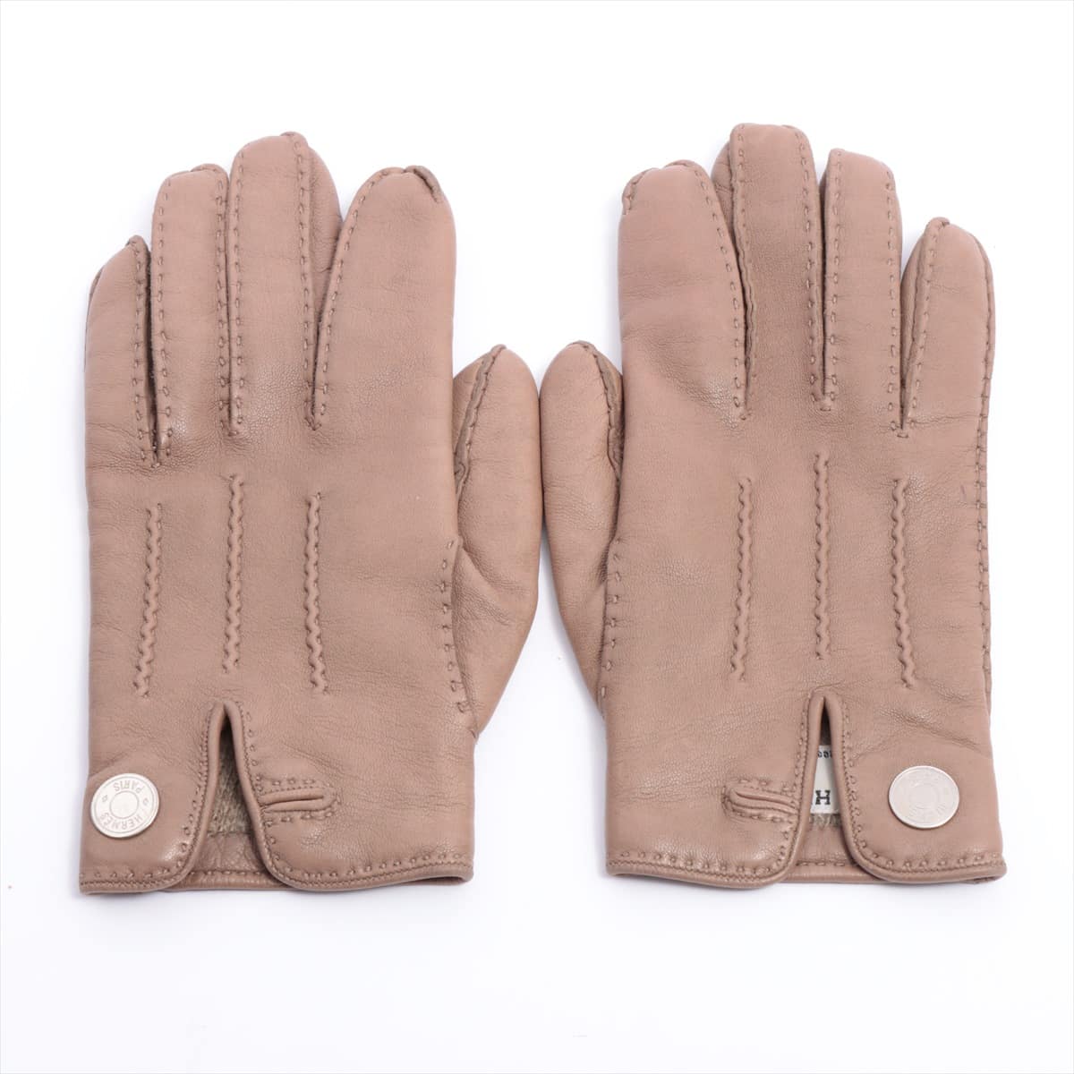 Hermès Serie Gloves 6 Lambskin Beige Gloves