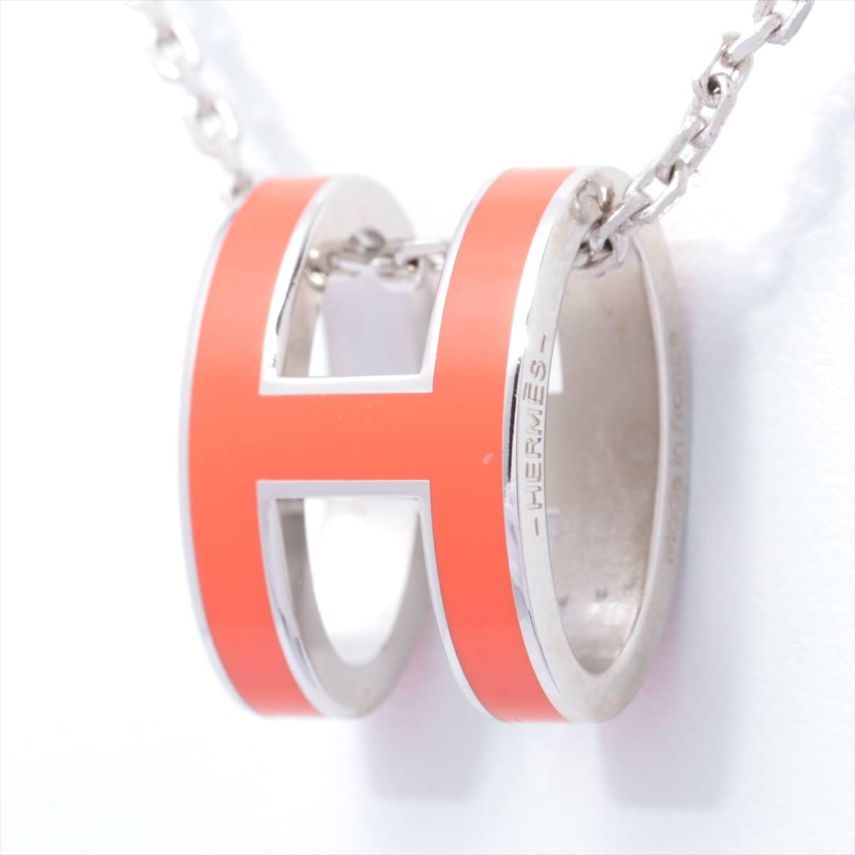Hermès Pop H H Necklace Necklace Metallic material Silver Orange
