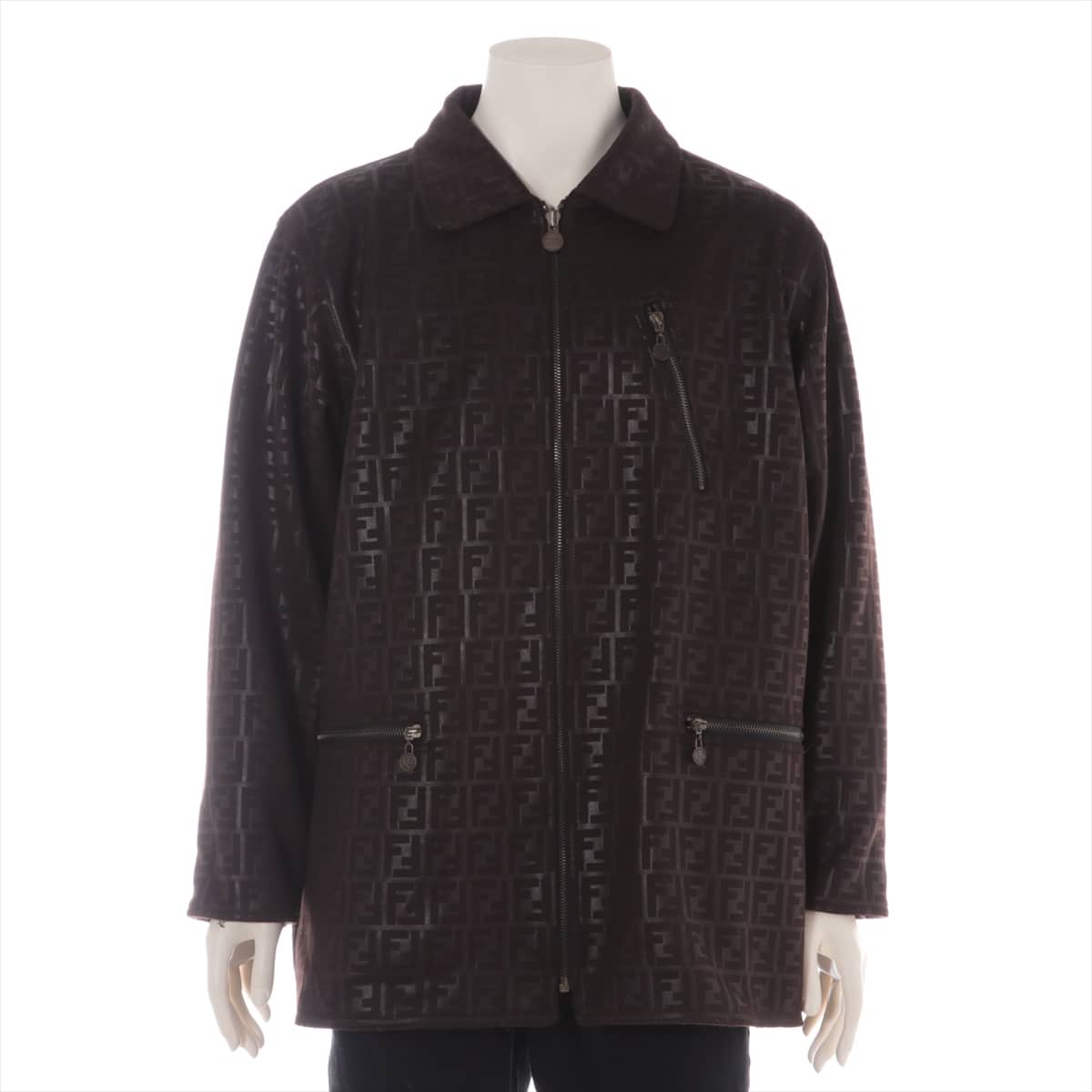 Fendi ZUCCa Cotton Jacket Unknown size Men's Brown  Logo embroidery Reversible