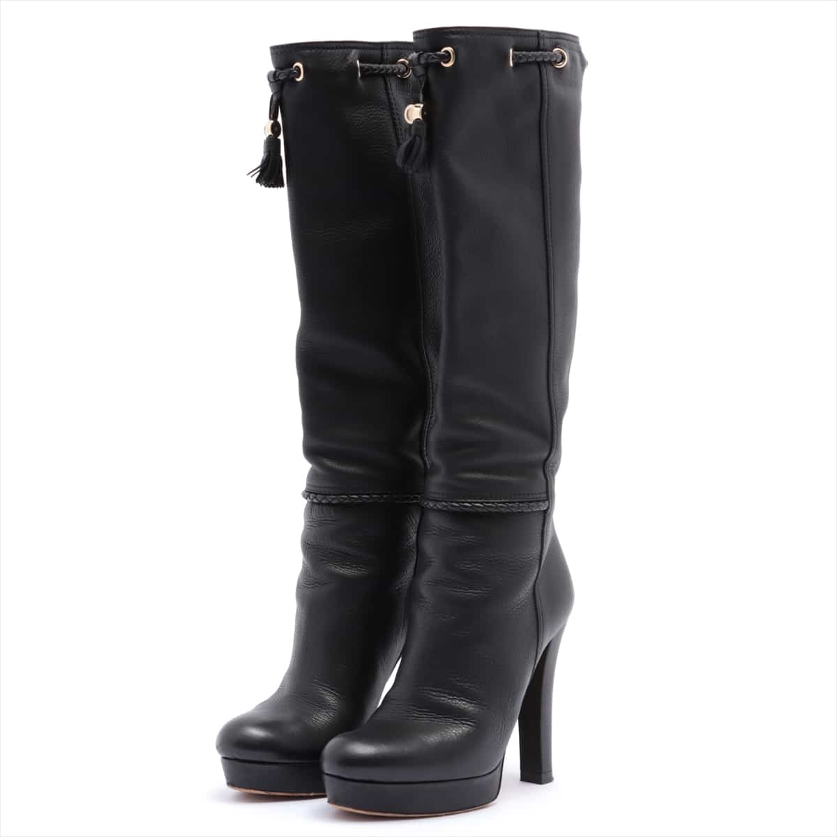 Gucci Leather Long boots 36 1/2 Ladies' Black
