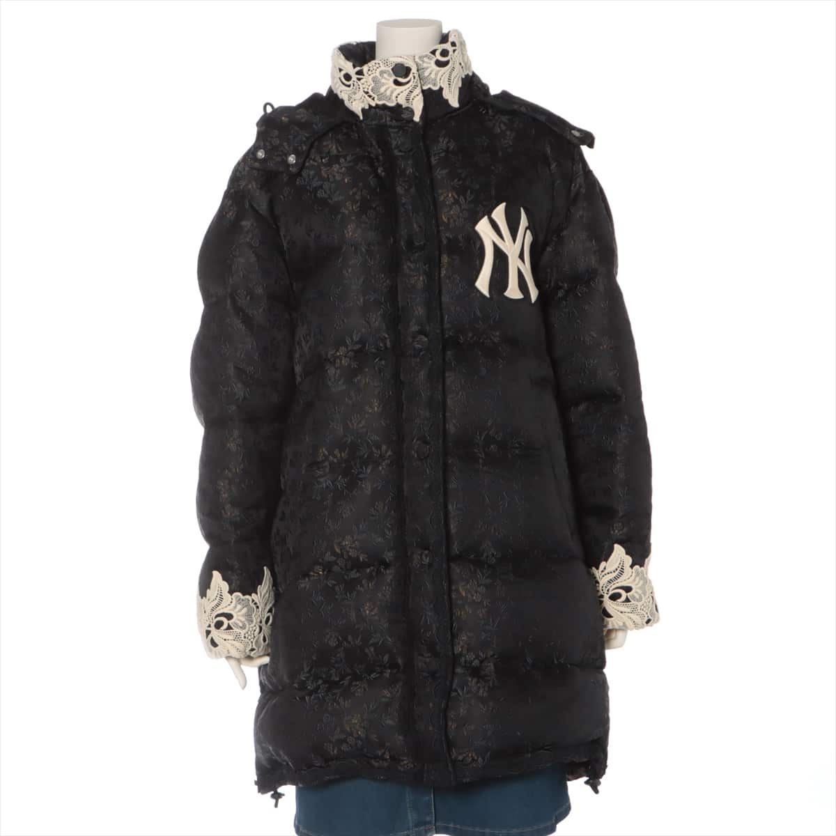 Gucci Acetate Down coat 36 Ladies' Black  NY Yankees embroidery